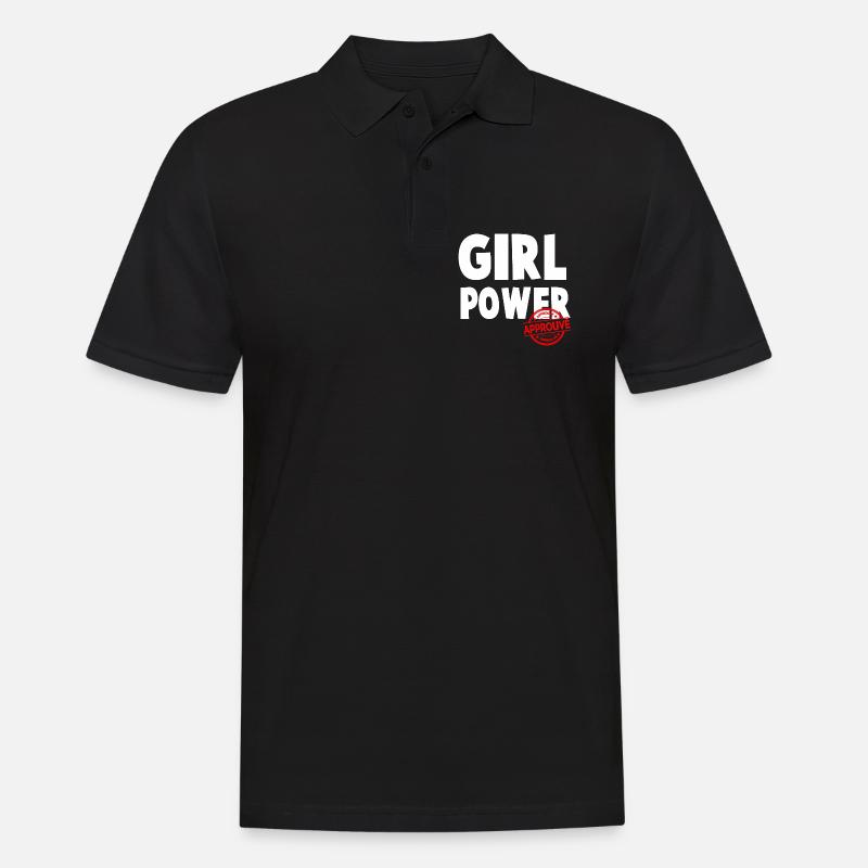 Girl Power Audacieux Conception de script - Polo Homme - noir