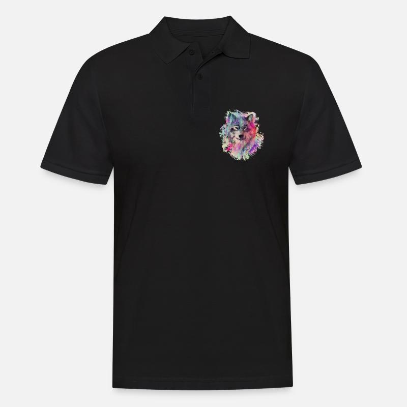 Wolf dans le Nord Colour version - Polo Homme - noir