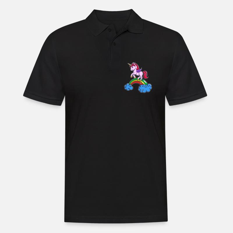 Einhorn Cool Tier - Männer Poloshirt - Schwarz