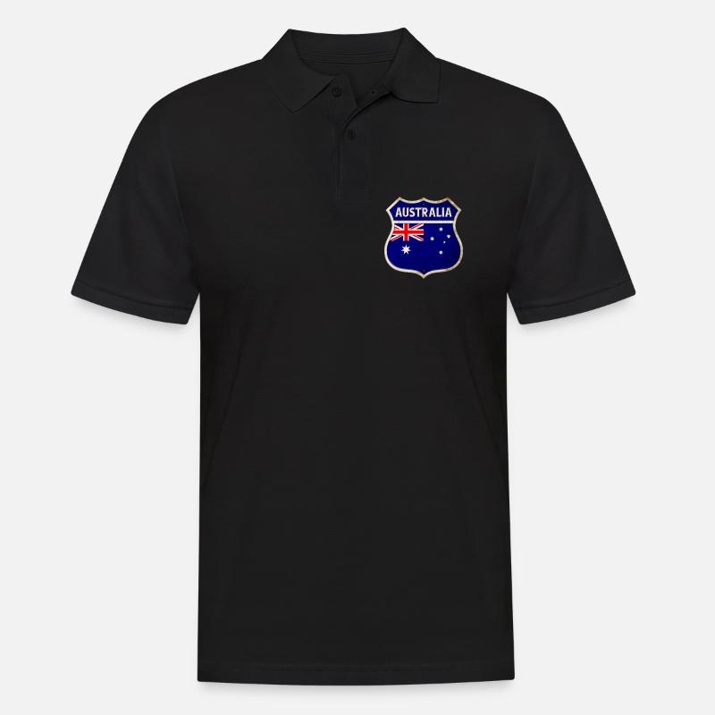 Australien Wappen Flaggen Design - Männer Poloshirt - Schwarz