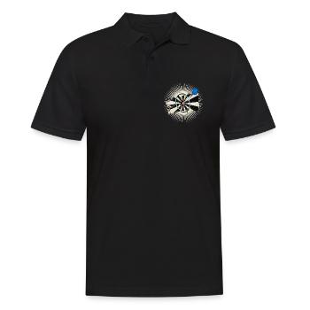 strahlende Dartscheibe mit blauen Dartpfeil - Männer Poloshirt - Schwarz - Vorne - Kai (181cm)