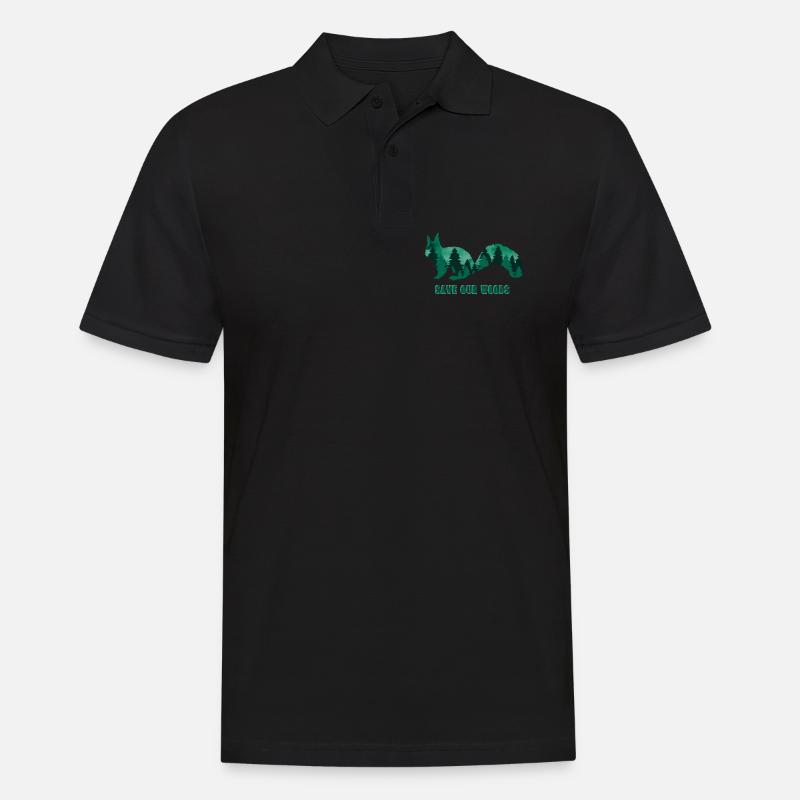 Umweltschutz Eichhörnchen Klimawandel Naturschutz - Männer Poloshirt - Schwarz