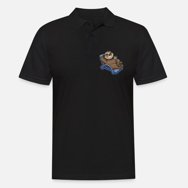 Faultier - Männer Poloshirt - Schwarz