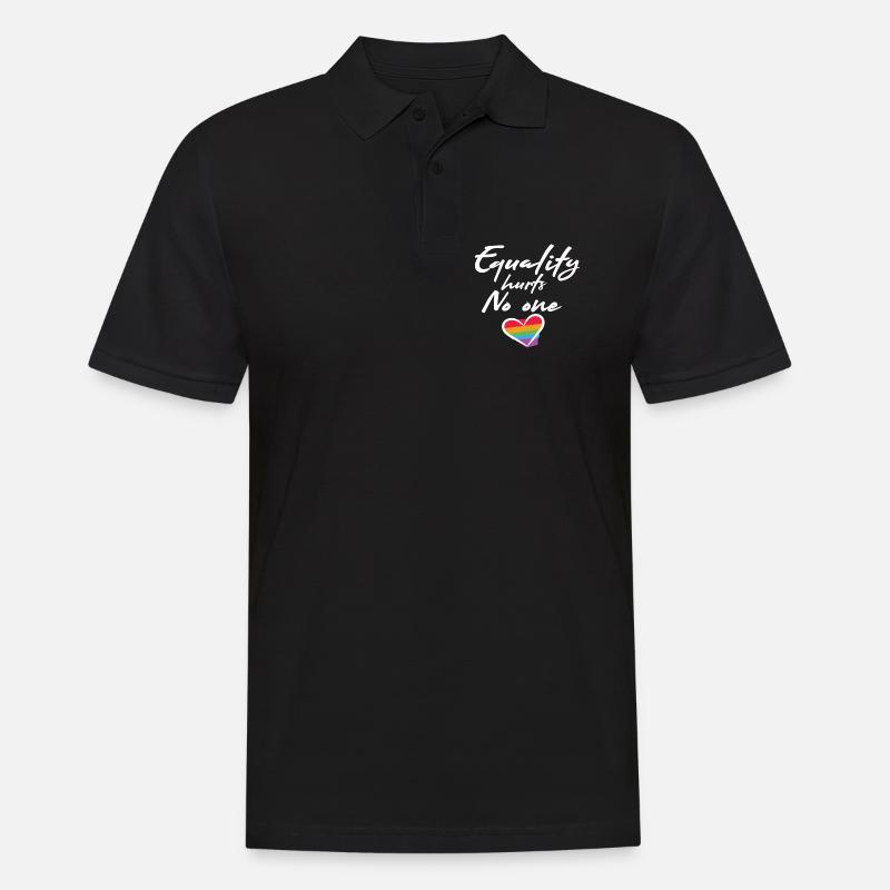 Regenbogen Herz Statement Liebe Frieden - Männer Poloshirt - Schwarz