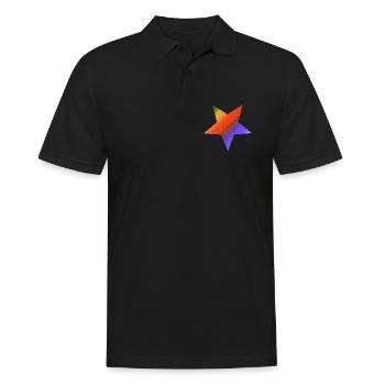 buntes mosaikdesign Sternenmuster, farbenfroh - Männer Poloshirt - Schwarz - Vorne - Kai (181cm)