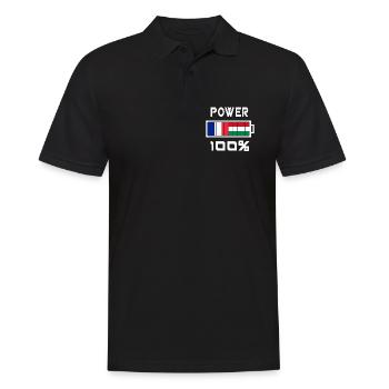 La Hongrie et France Power 100 % - Polo Homme - noir - Devant - Kai (181cm)