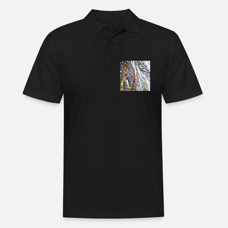 Marmor Gold Textur - Männer Poloshirt - Schwarz