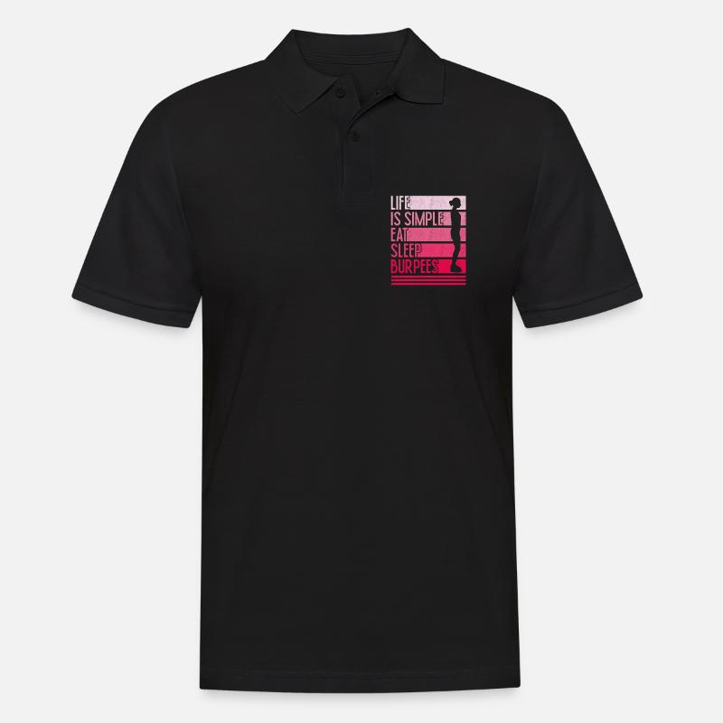 Leben ist einfach Burpees Design - Männer Poloshirt - Schwarz
