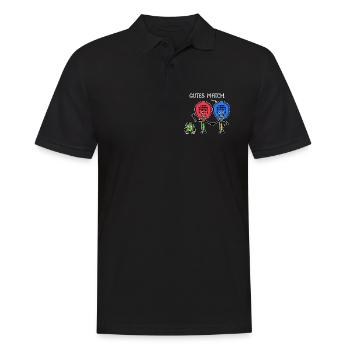 Schläger Padelteam Spieler Padel Bälle Statement - Männer Poloshirt - Schwarz - Vorne - Kai (181cm)