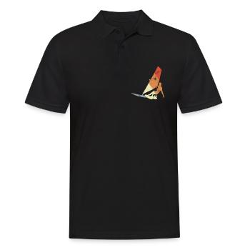 Vintage Windsurfer - Männer Poloshirt - Schwarz - Vorne - Kai (181cm)