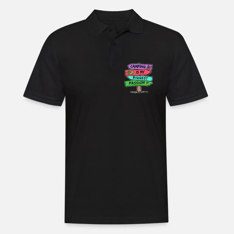 Camping Statement Wohnmobil Herz Camper Relaxen - Männer Poloshirt - Schwarz