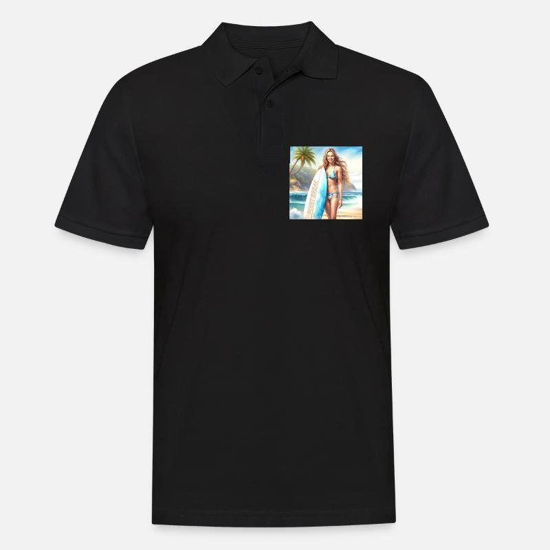 Mädchen Action Surf 2 - Männer Poloshirt - Schwarz