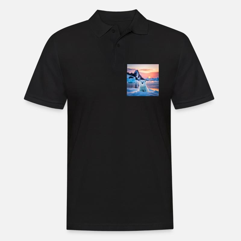 Puuh auf der Eisscholle - Männer Poloshirt - Schwarz