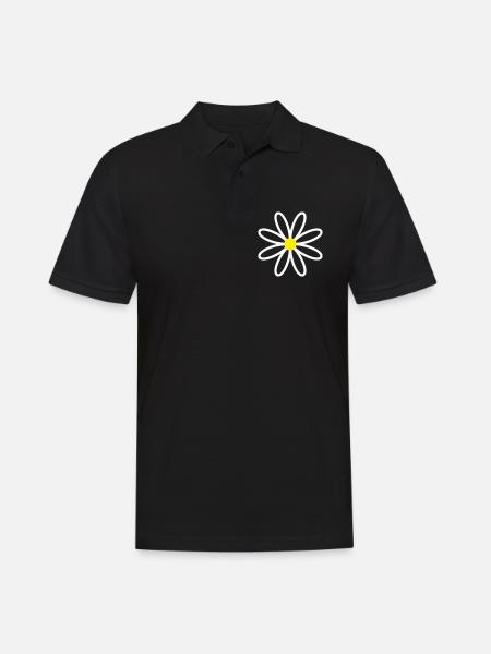 Daisy Gänseblümchen - Männer Poloshirt - Schwarz