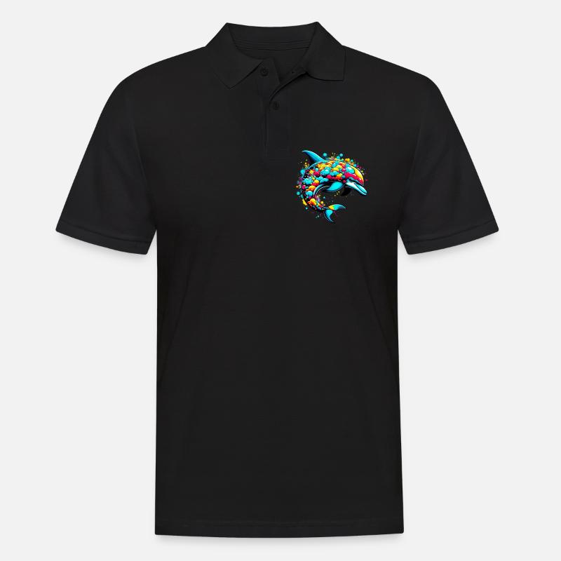 Delfin - Männer Poloshirt - Schwarz