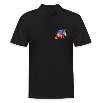 Armadillo Colorful Kawaii Cartoon Character Animal - Men's Polo Shirt - black - Front - Kai (181cm)