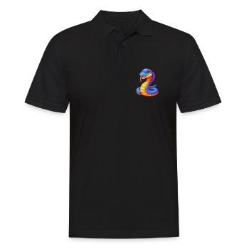 Schlange Bunte Kawaii Cartoon Figur Clipart - Männer Poloshirt - Schwarz - Vorne - Kai (181cm)