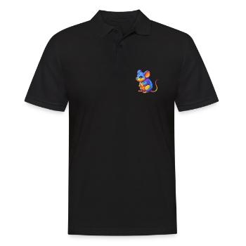 mouse Colorful Kawaii Cartoon Character Clipart - Men's Polo Shirt - black - Front - Kai (181cm)