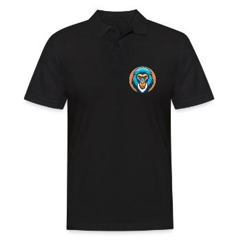 Mandrill Niedliches Kawaii Cartoon Tier Haustier Logo - Männer Poloshirt - Schwarz - Vorne - Kai (181cm)