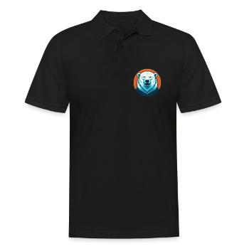 ours polaire mignon Kawaii dessin animé animal de compagnie logo - Polo Homme - noir - Devant - Kai (181cm)