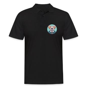 Koala Kawaii Dessin animé Personnage Animal Animal Visage - Polo Homme - noir - Devant - Kai (181cm)