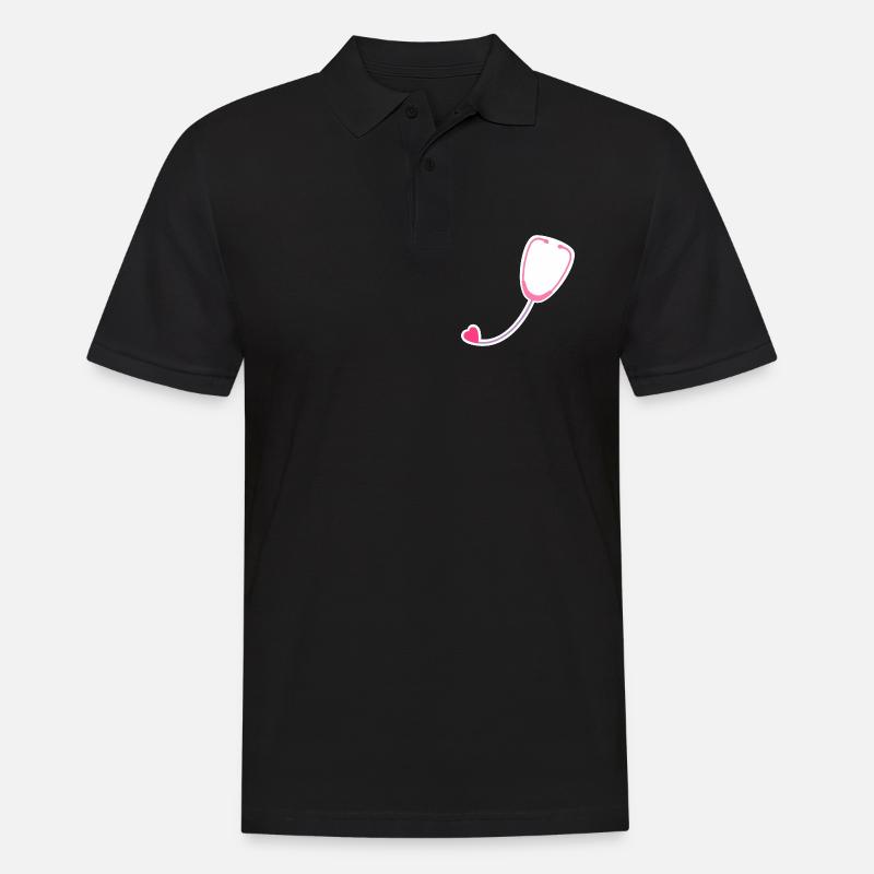 Farbiges Stethoskop - Männer Poloshirt - Schwarz