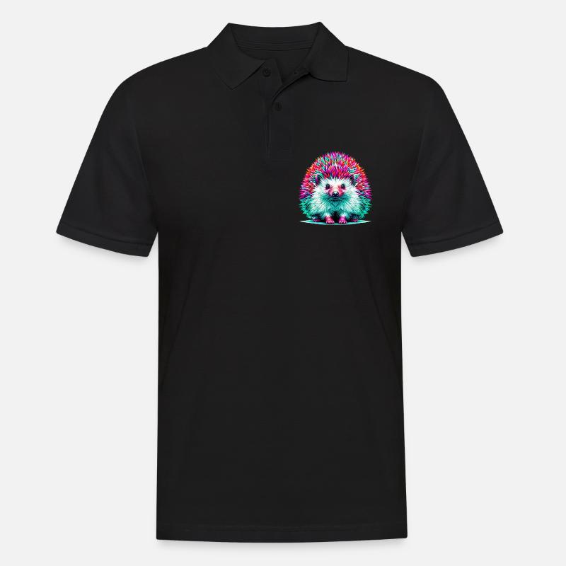 Igel - Männer Poloshirt - Schwarz