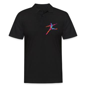 Male Ballet Dancer Synthwave - Men's Polo Shirt - black - Front - Kai (181cm)