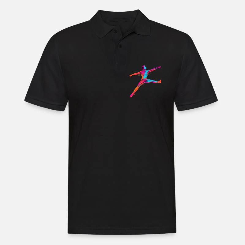 Männlicher Ballett Tänzer Synthwave - Männer Poloshirt - Schwarz