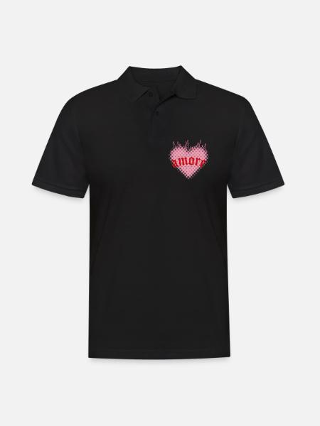 Burning love - Men's Polo Shirt - black