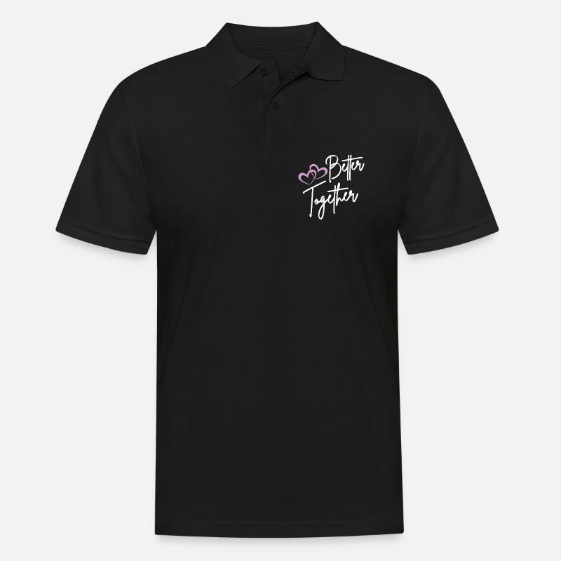 Better Together Script Hearts - Polo Homme - noir