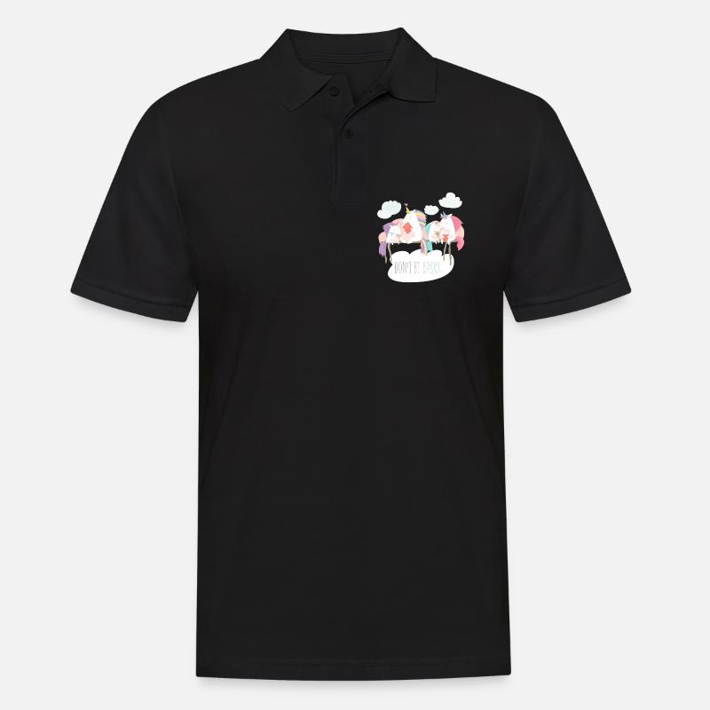 Einhorn don't be basic statement - Männer Poloshirt - Schwarz