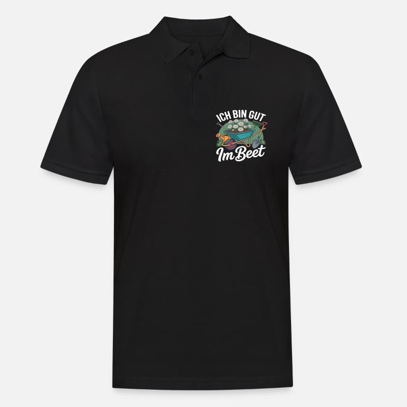 ich bin gut im beet - Männer Poloshirt - Schwarz