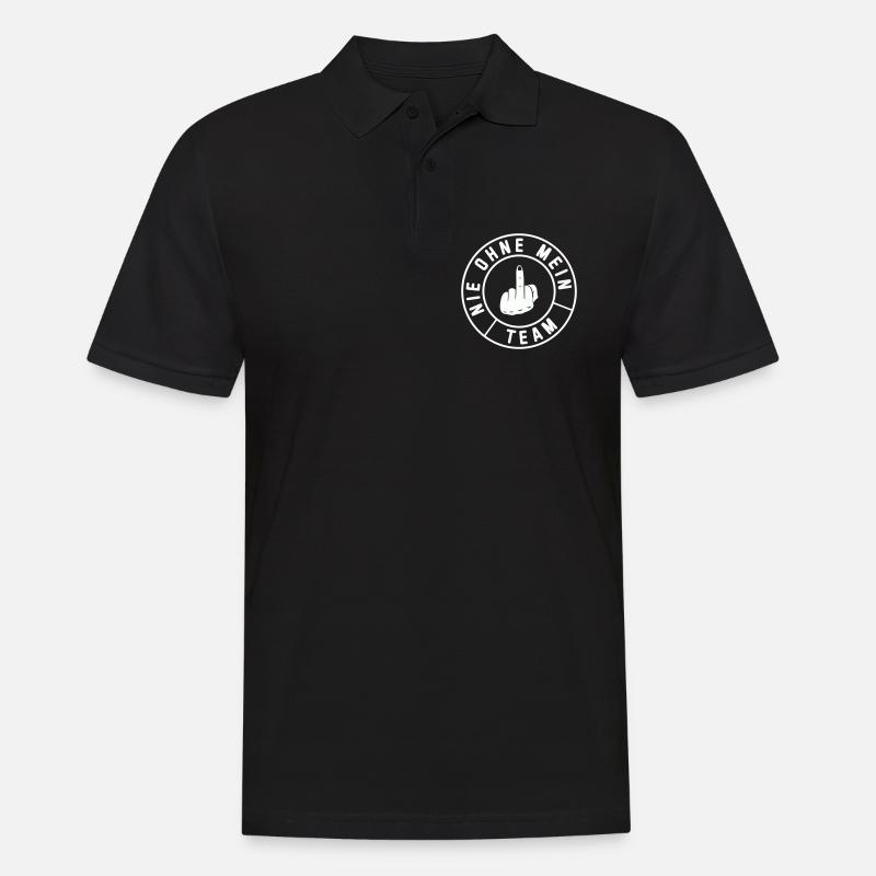 Mein Team Mittelfinger Emblem - Männer Poloshirt - Schwarz