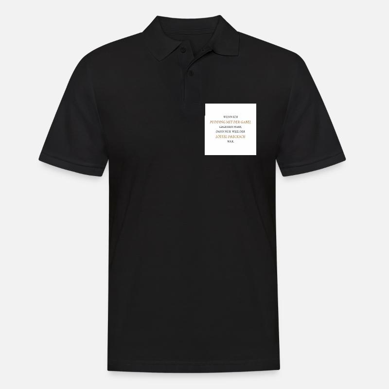 Pudding with a fork - Men's Polo Shirt - black