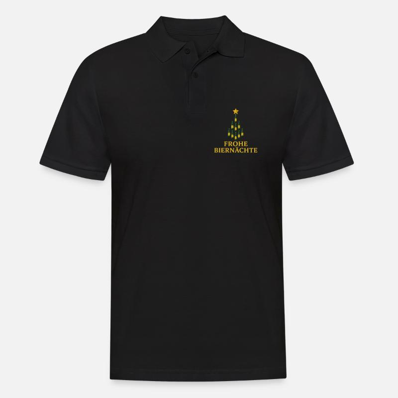 Frohe Biernächte Bier Weihnachtsbaum - Männer Poloshirt - Schwarz