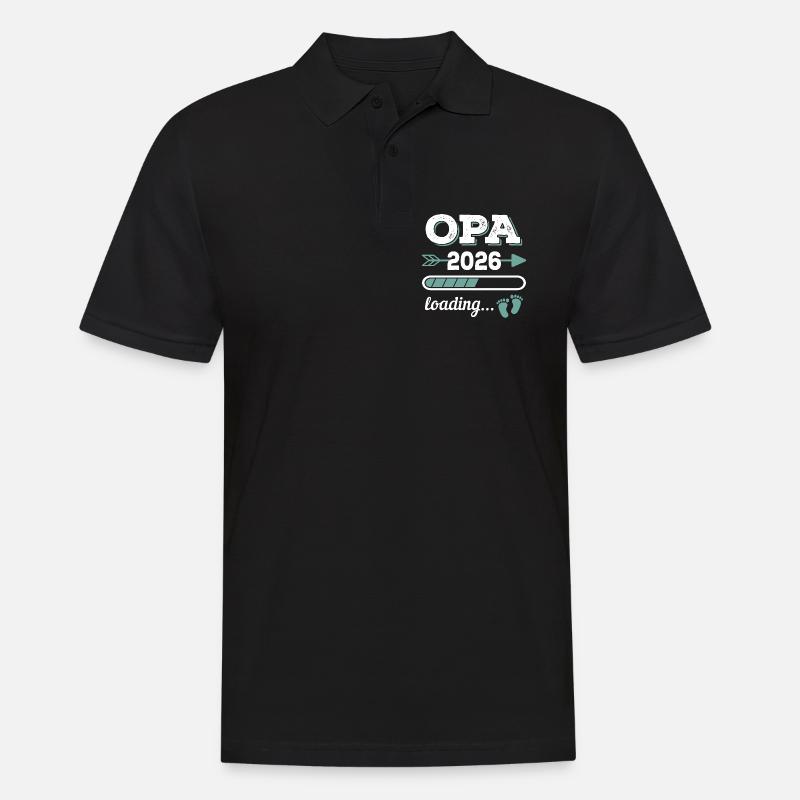Opa 2026 Loading Werdender Großater Geschenkidee - Männer Poloshirt - Schwarz