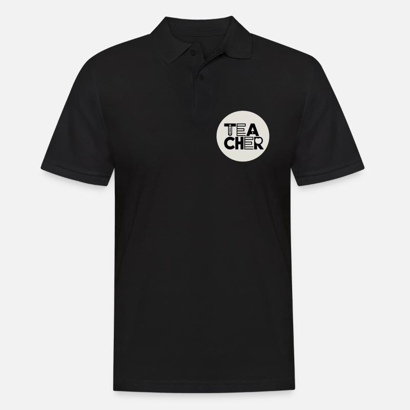 Lehrerdesign mit Bleistift-Typografie - Männer Poloshirt - Schwarz