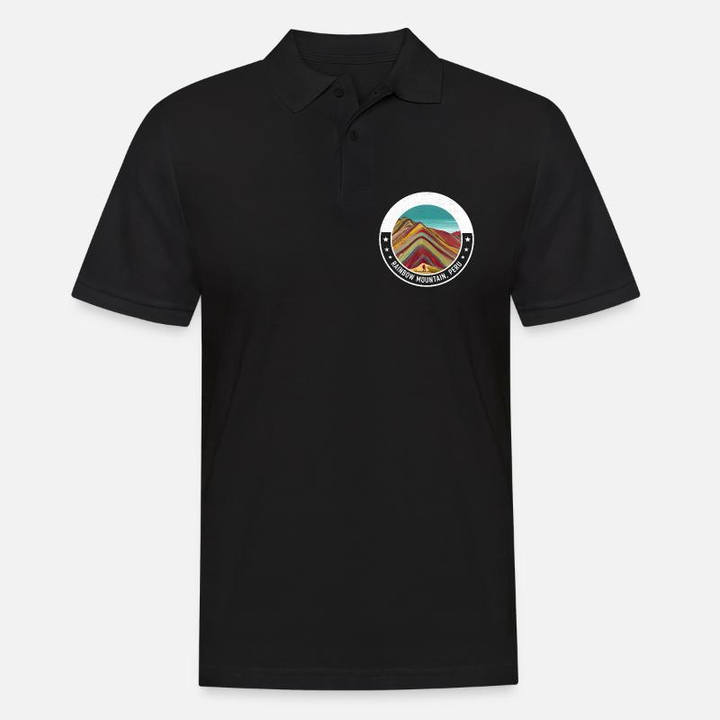 Regenbogenberg Peru Farbexplosion - Männer Poloshirt - Schwarz