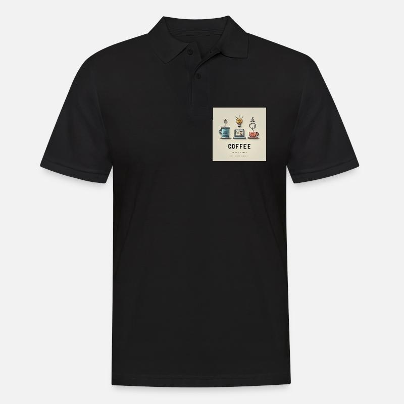 Conception du code du café - Polo Homme - noir