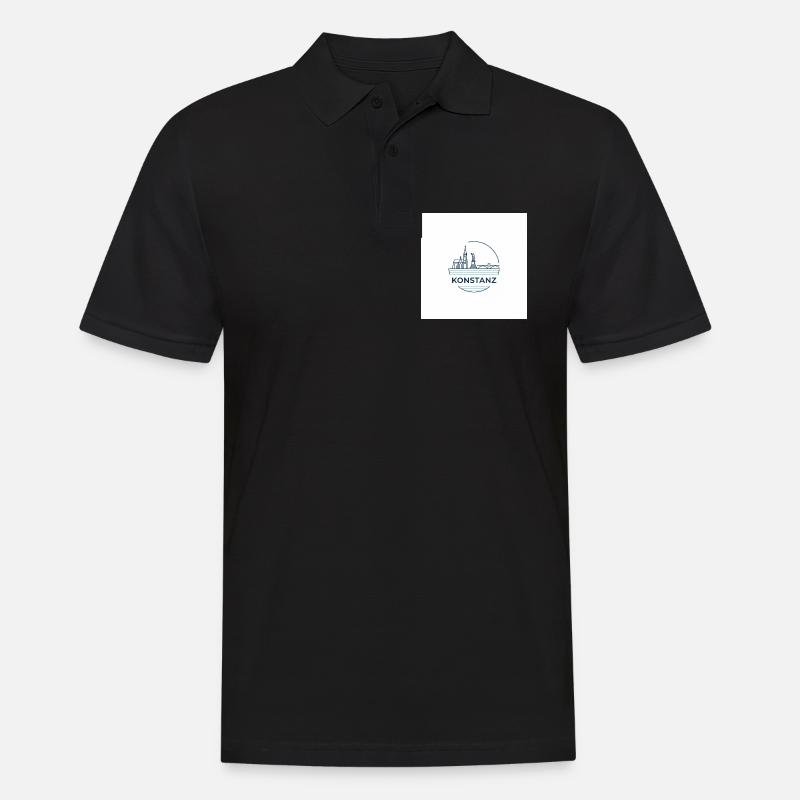 Konstanz Skyline Bodensee Emblem - Männer Poloshirt - Schwarz