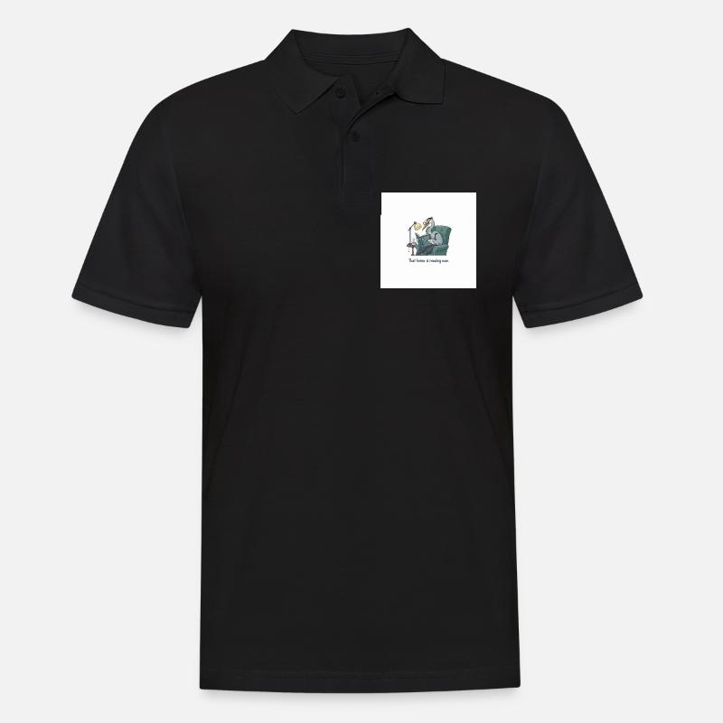 Quantenvogel-Lesen im Sessel - Männer Poloshirt - Schwarz