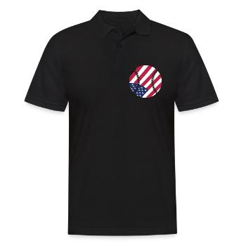 USA Patriotic Softball American Flag Sports Kunst - Männer Poloshirt - Schwarz - Vorne - Kai (181cm)
