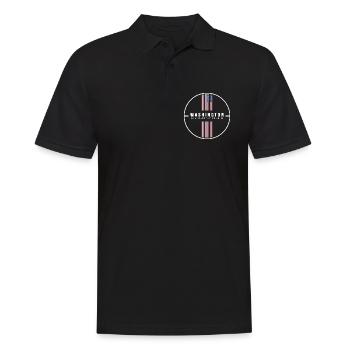 Washington Koordinaten - Männer Poloshirt - Schwarz - Vorne - Kai (181cm)