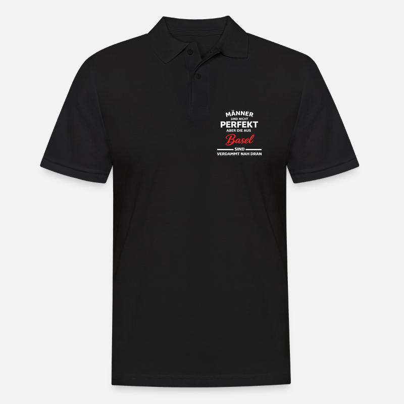 Basel Männer Nicht Perfekt Spruch - Männer Poloshirt - Schwarz
