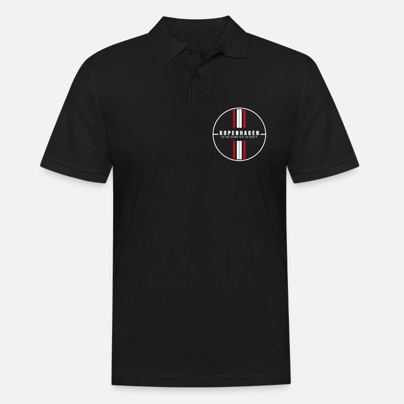 Coordonnées de Copenhague - Polo Homme - noir
