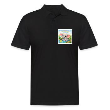 Elli the Elephant - Men's Polo Shirt - black - Front - Kai (181cm)