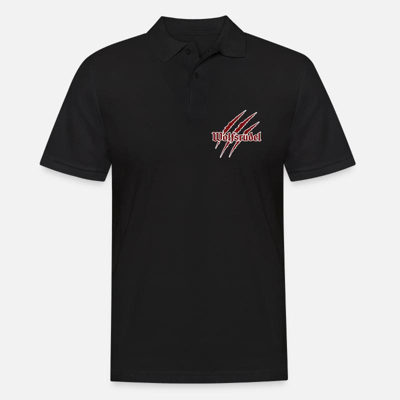 Wolfsrudel - Männer Poloshirt - Schwarz