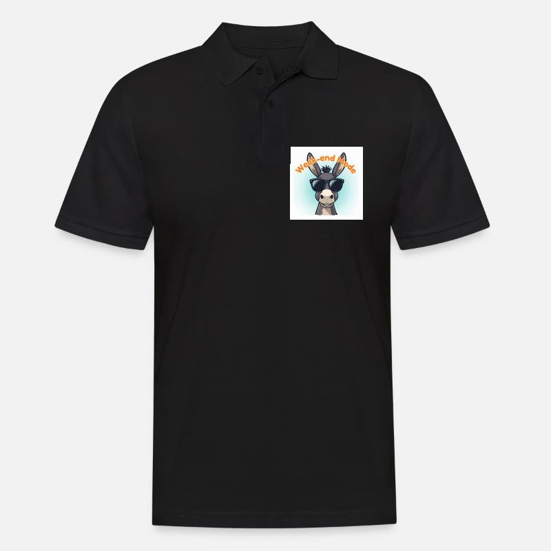Esel-Wochenend-Mode - Männer Poloshirt - Schwarz
