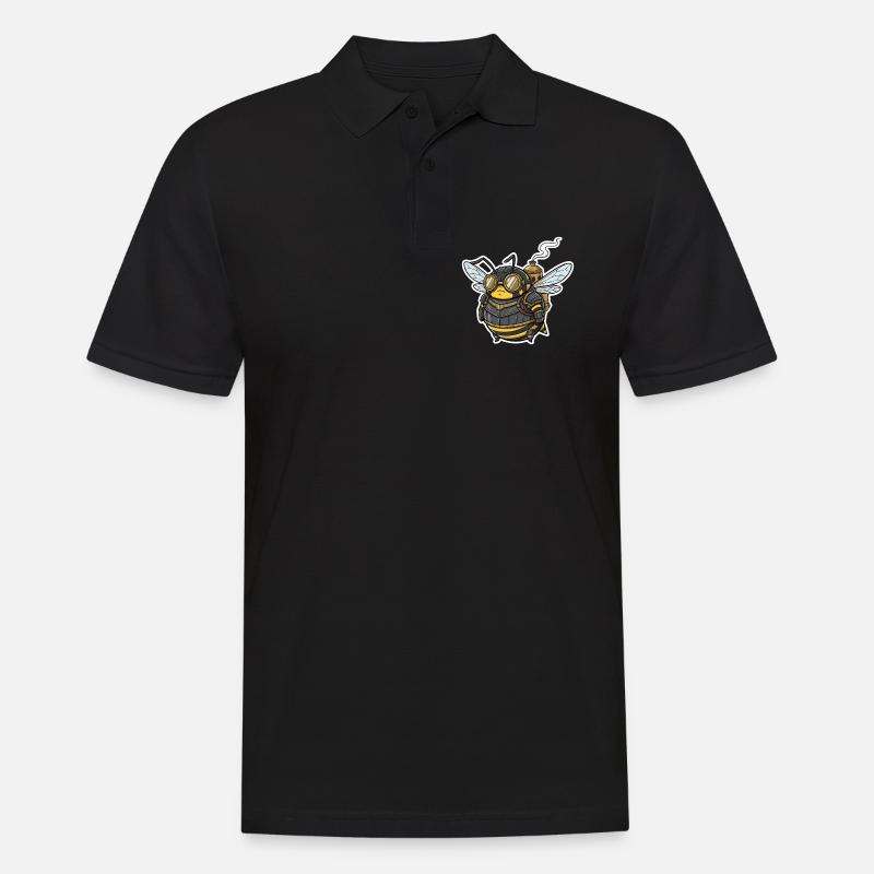 Steampunk Worker Bee Gepanzerte Brille - Männer Poloshirt - Schwarz